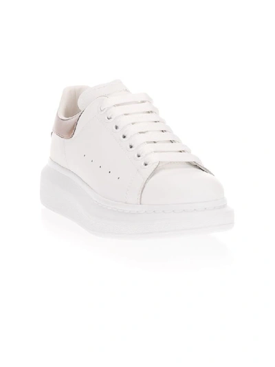 Shop Alexander Mcqueen Women's White Leather Sneakers