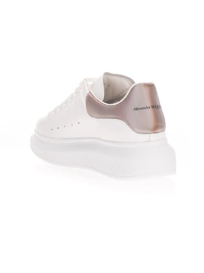 Shop Alexander Mcqueen Women's White Leather Sneakers