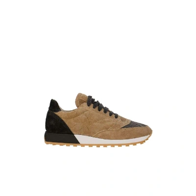 Shop Brunello Cucinelli Brown Suede Sneakers