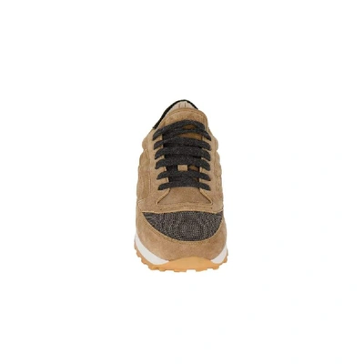 Shop Brunello Cucinelli Brown Suede Sneakers