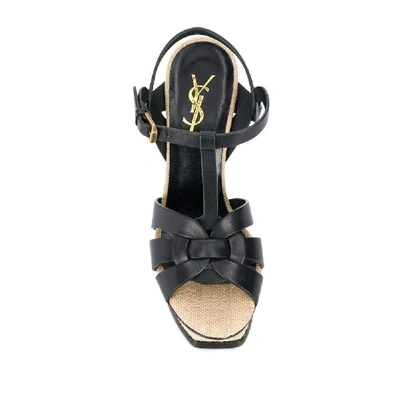 Shop Saint Laurent Black Leather Sandals