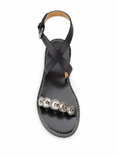Shop Isabel Marant Women's Black Leather Sandals