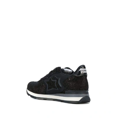 Shop Atlantic Stars Women's Black Leather Sneakers