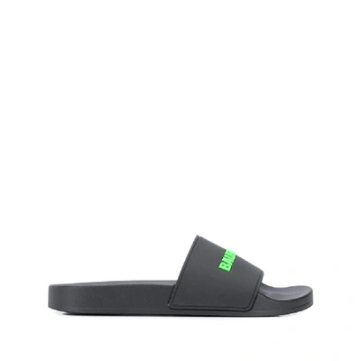 Shop Balenciaga Black Rubber Sandals