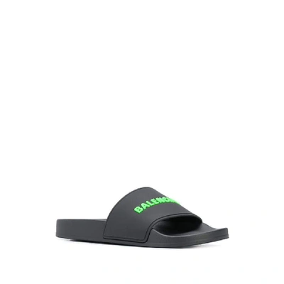 Shop Balenciaga Black Rubber Sandals