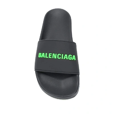 Shop Balenciaga Black Rubber Sandals