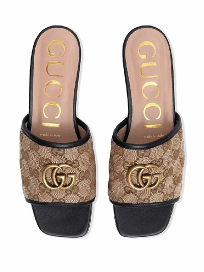 Shop Gucci Beige Leather Sandals