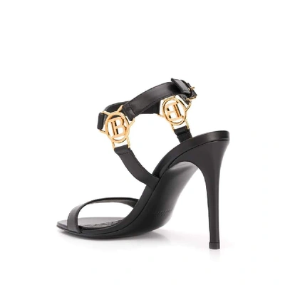 Shop Balmain Women's Black Leather Sandals