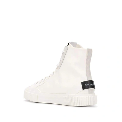 Shop Givenchy Men's White Cotton Hi Top Sneakers