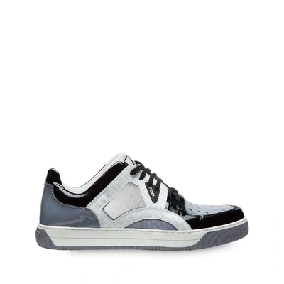 Shop Fendi Men's Grey Leather Sneakers