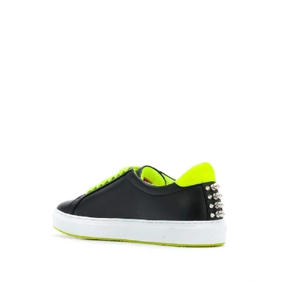 Shop Philipp Plein Black Leather Sneakers