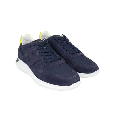 Shop Hogan Men's Blue Suede Sneakers