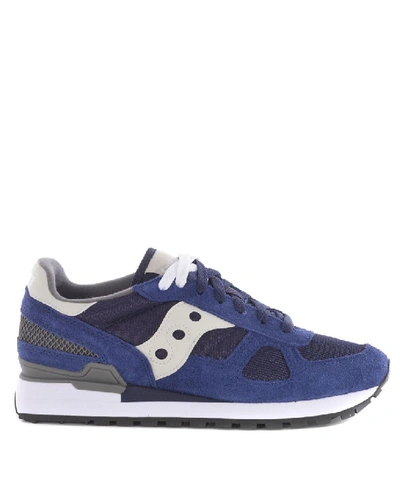 Shop Saucony Men's Blue Suede Sneakers