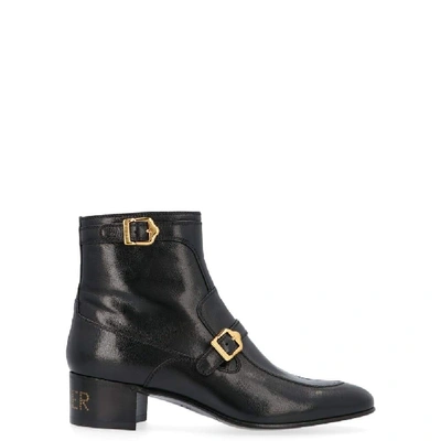 Shop Gucci Men's Black Leather Ankle Boots