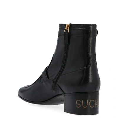Shop Gucci Men's Black Leather Ankle Boots