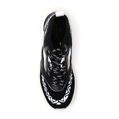 Shop Valentino Black Fabric Sneakers