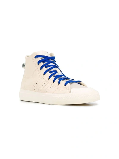 Shop Adidas Originals By Pharrell Williams Adidas By Pharrell Williams Men's Beige Leather Hi Top Sneakers