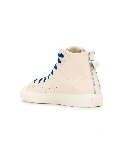 Shop Adidas Originals By Pharrell Williams Adidas By Pharrell Williams Men's Beige Leather Hi Top Sneakers