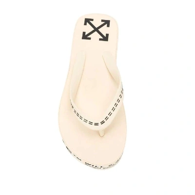 Shop Off-white Men's Beige Pvc Flip Flops