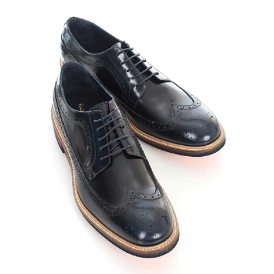 Shop Paul Smith Blue Leather Lace-up Shoes