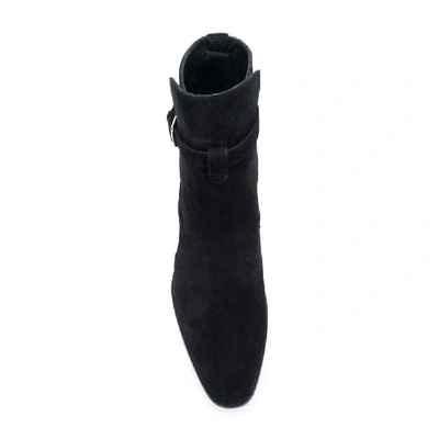 Shop Saint Laurent Men's Black Suede Ankle Boots