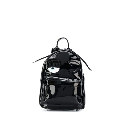 Shop Chiara Ferragni Women's Black Pvc Backpack