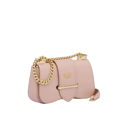Shop Prada Women's Pink Leather Shoulder Bag