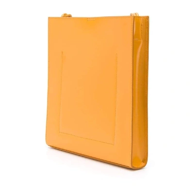Shop Jil Sander Women's Yellow Leather Shoulder Bag