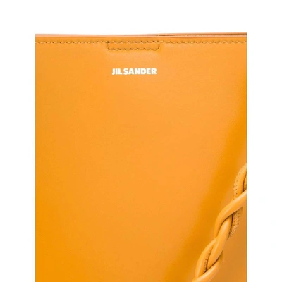 Shop Jil Sander Women's Yellow Leather Shoulder Bag