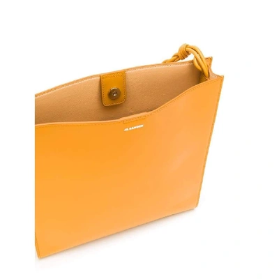 Shop Jil Sander Women's Yellow Leather Shoulder Bag