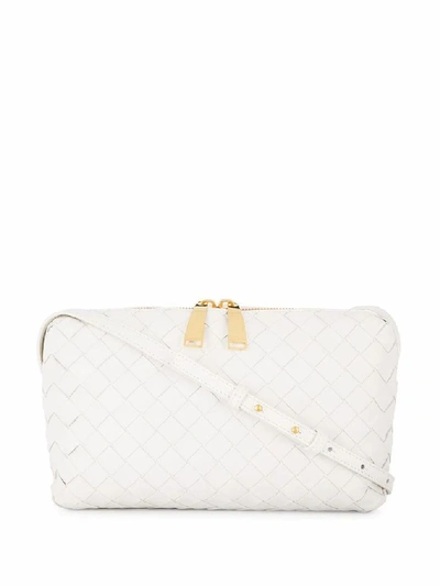 Shop Bottega Veneta White Leather Shoulder Bag