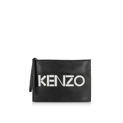 Shop Kenzo Black Leather Pouch