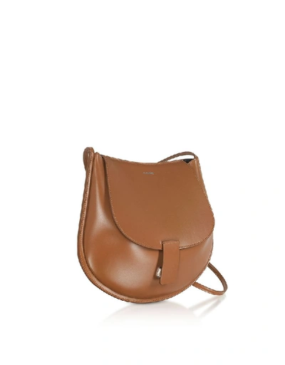 Shop Jil Sander Brown Leather Shoulder Bag