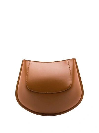 Shop Jil Sander Brown Leather Shoulder Bag