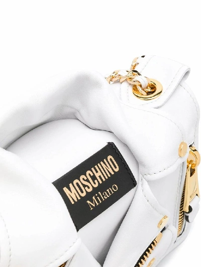 Shop Moschino Women's White Leather Shoulder Bag