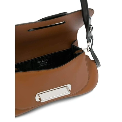 Shop Prada Brown Leather Shoulder Bag