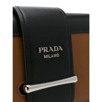 Shop Prada Brown Leather Shoulder Bag