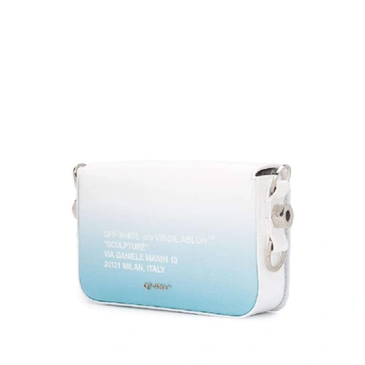 Shop Off-white Light Blue Leather Shoulder Bag