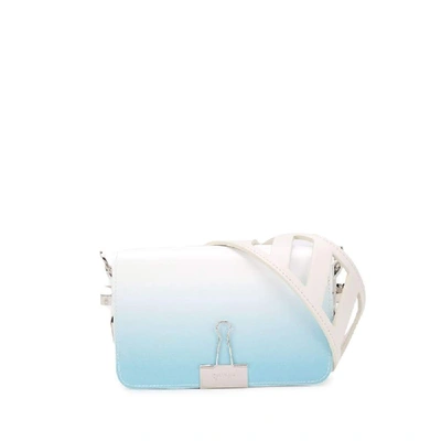 Shop Off-white Light Blue Leather Shoulder Bag