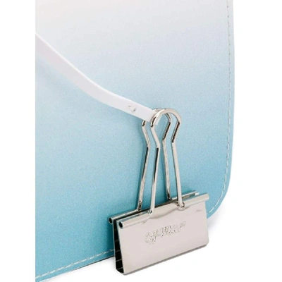 Shop Off-white Light Blue Leather Shoulder Bag