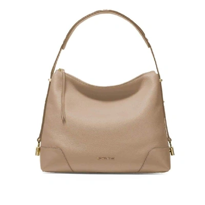 Shop Michael Kors Women's Beige Leather Shoulder Bag