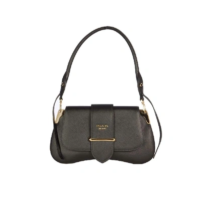 Shop Prada Women's Black Leather Shoulder Bag