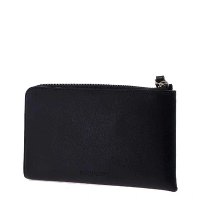 Shop Dsquared2 Black Leather Pouch