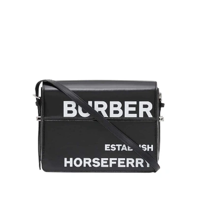Shop Burberry Black Leather Shoulder Bag