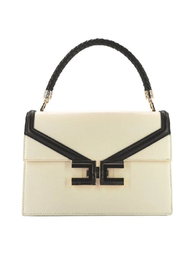 Shop Elisabetta Franchi White Faux Leather Handbag
