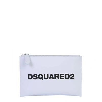 Shop Dsquared2 White Leather Pouch