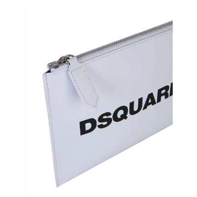 Shop Dsquared2 White Leather Pouch