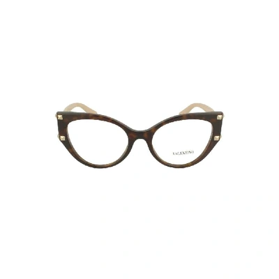 Shop Valentino Women's Brown Acetate Glasses