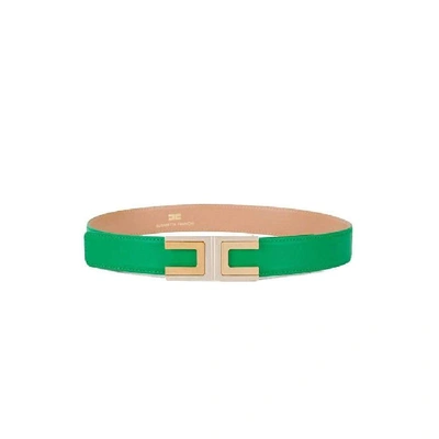 Shop Elisabetta Franchi Women's Green Faux Leather Belt