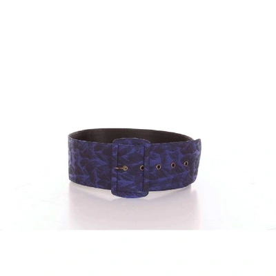 Shop Aglini Women's Blue Leather Belt